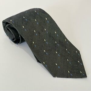 Vintage Tiziano Milano Silk Tie | Deep Green Diamond | 3 3/4” Wide | Business